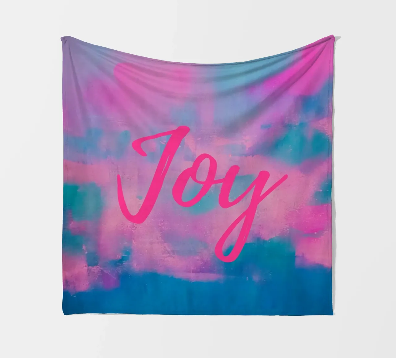 'Joy' Colorful Abstract Print fleece blanket by FABOArt