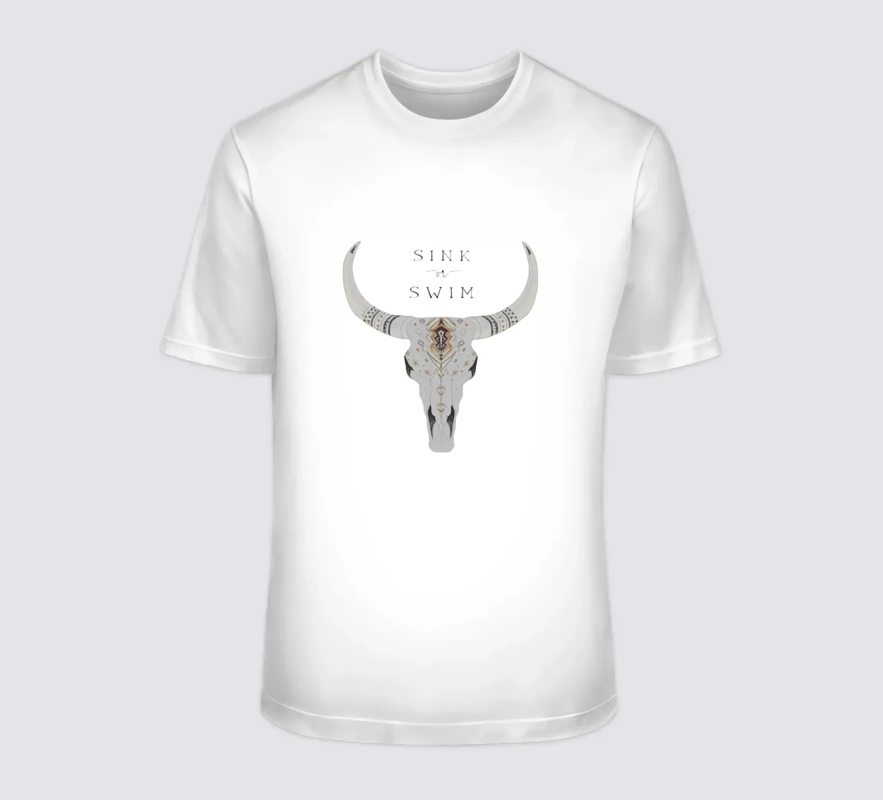 Sink or Swim Tipografia del deserto sud-occidentale Boho Teschio di bisonte t-shirt da This Wild Soul - Illustration