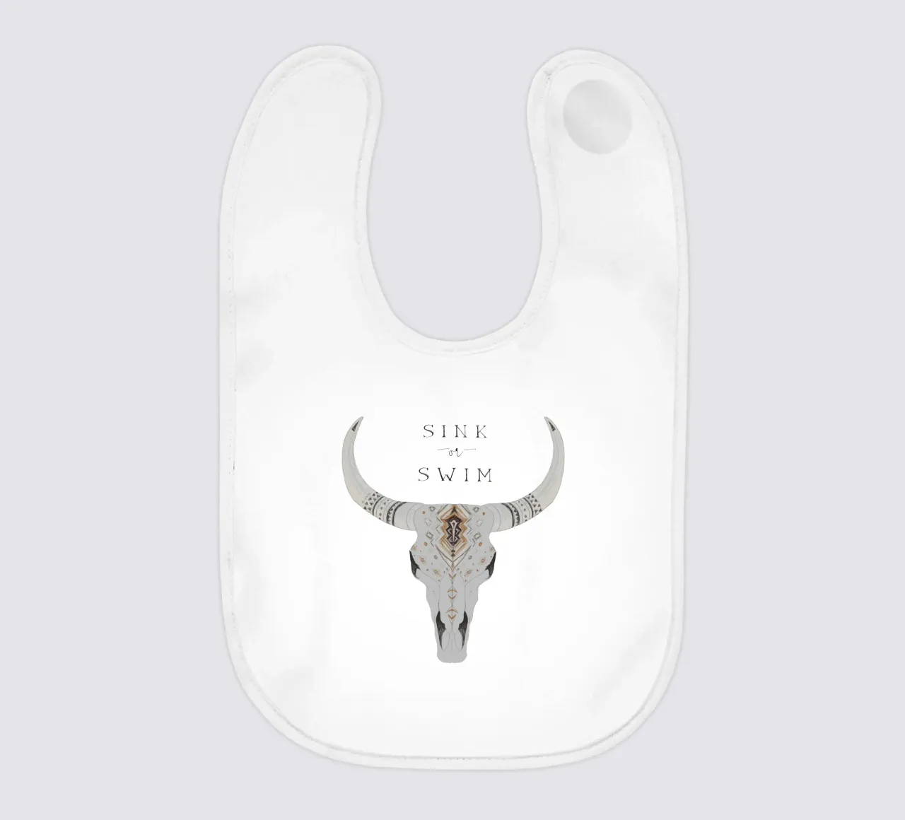 Sink or Swim Tipografia del deserto sud-occidentale Boho Teschio di bisonte bavaglino da This Wild Soul - Illustration