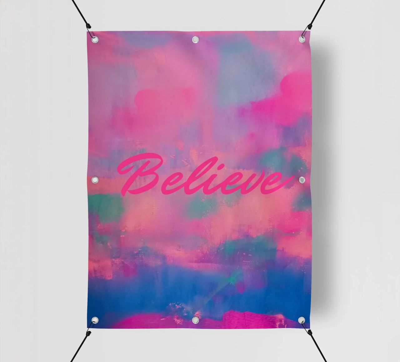 Believe" Bunter abstrakter Druck PVC Plane von FABOArt