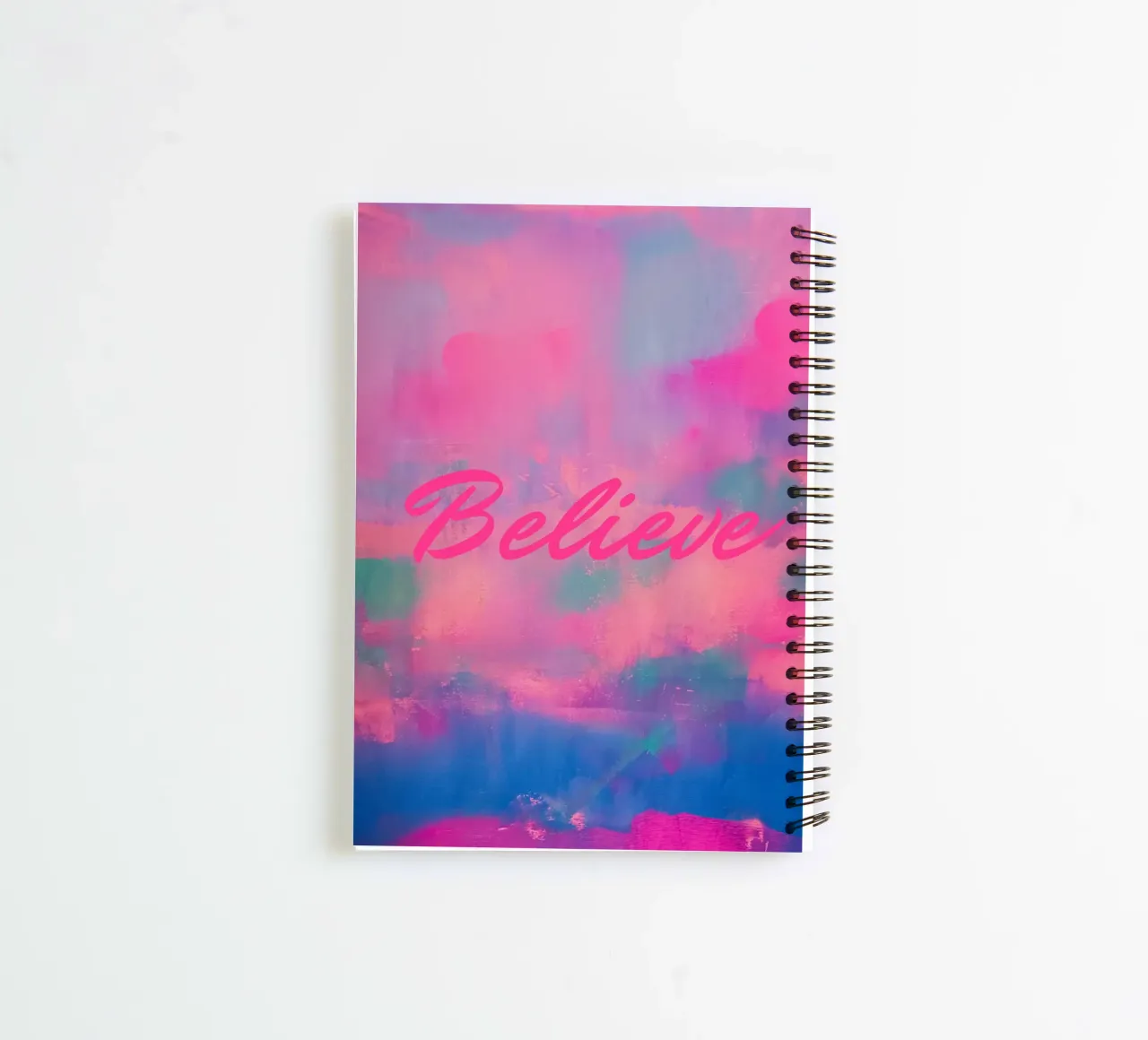 'Believe' Colorful Abstract Print spiral notebook by FABOArt