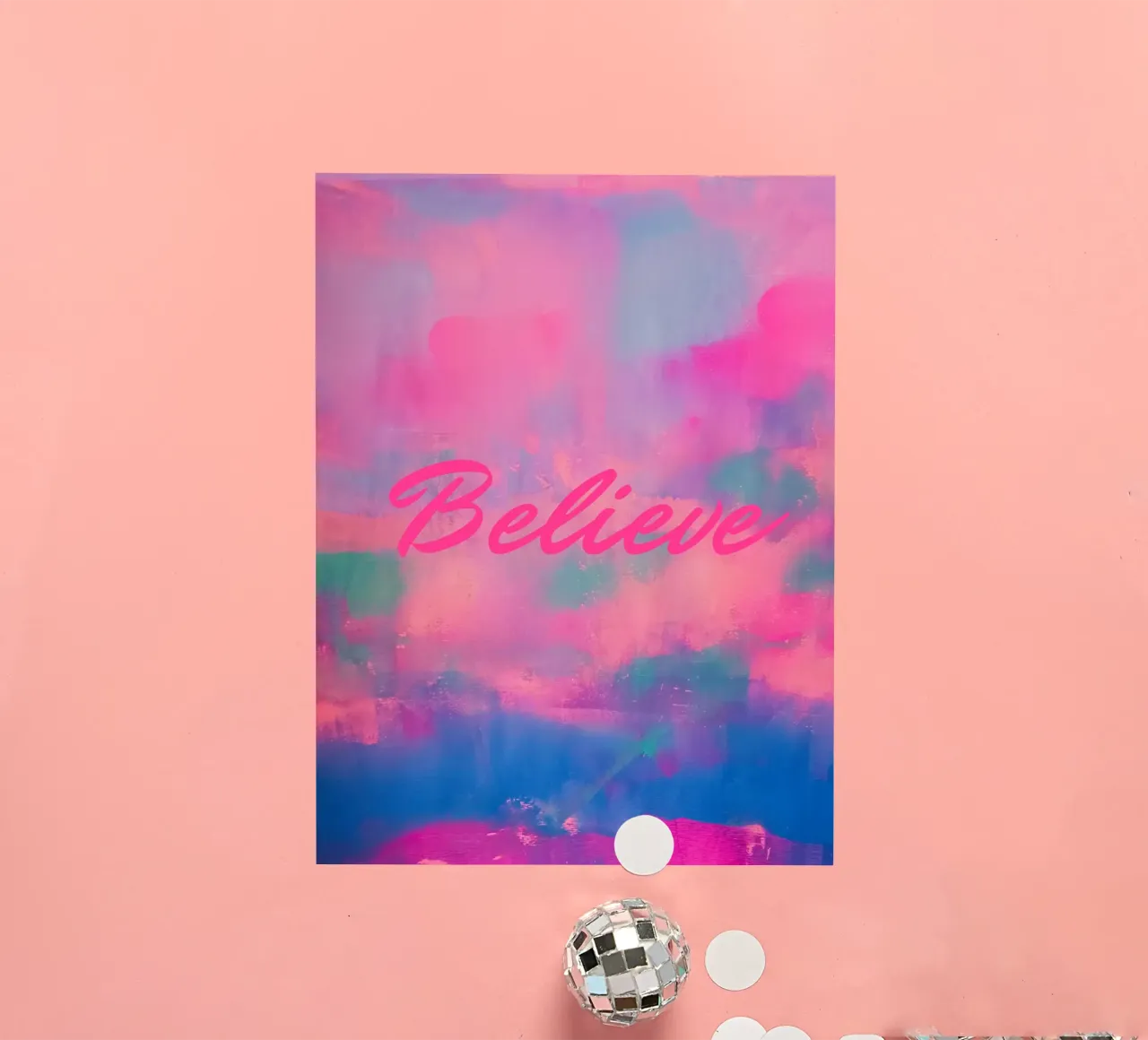 Impression abstraite colorée 'Believe autocollant de FABOArt