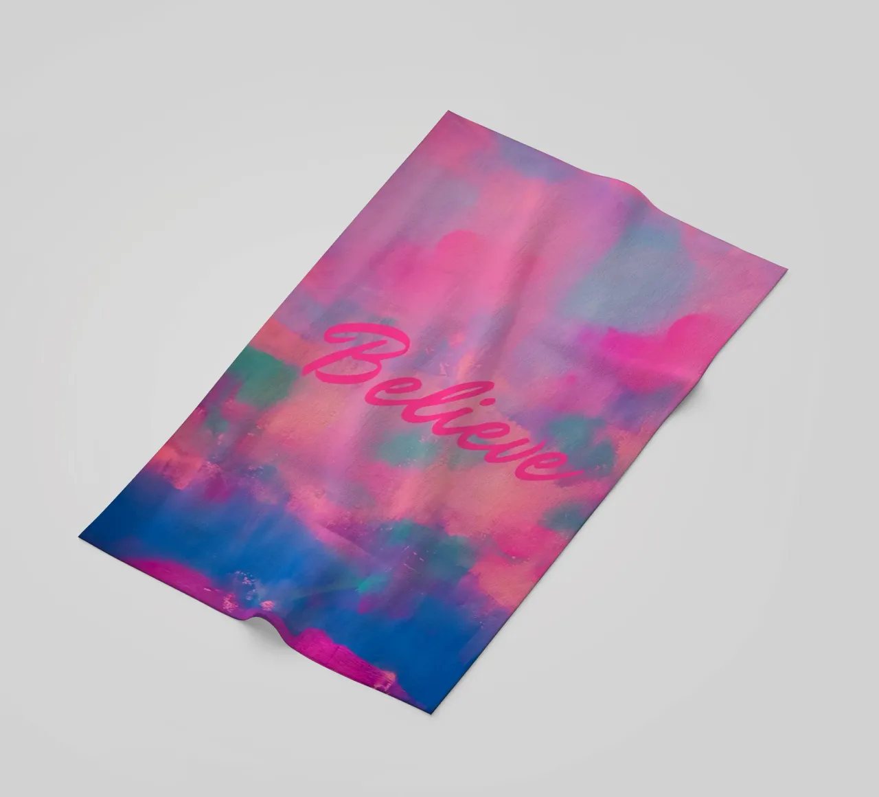 'Believe' Colorful Abstract Print beach towel by FABOArt