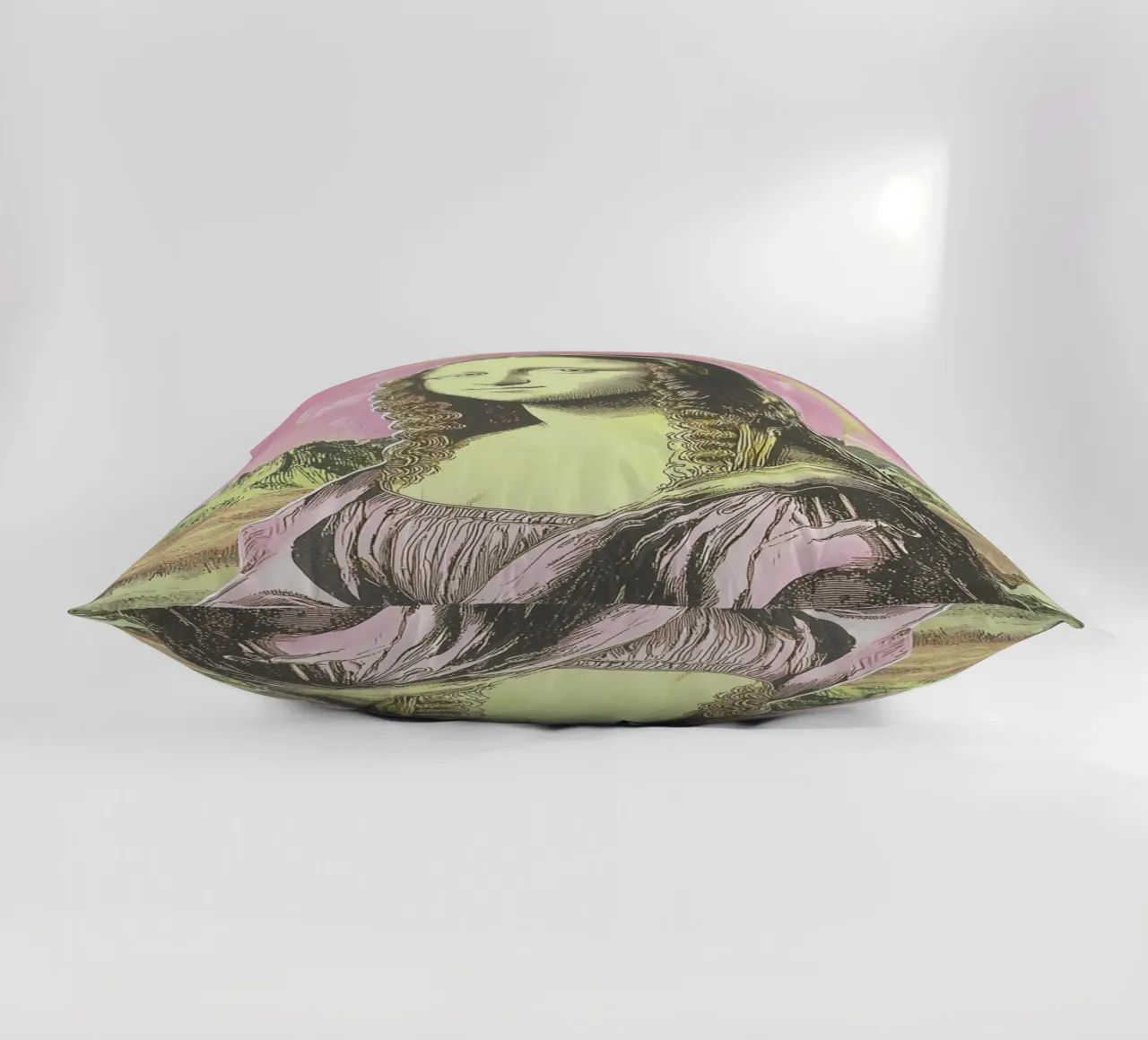 Mona Lisa, Riso pink cuscino da Carinaprint