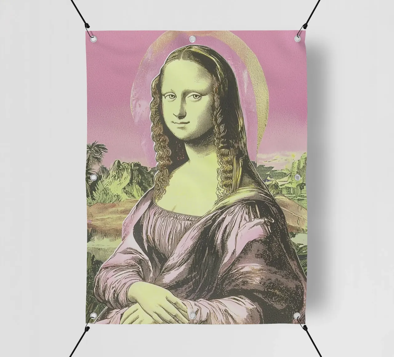 Mona Lisa, Riso pink telo in pvc da Carinaprint