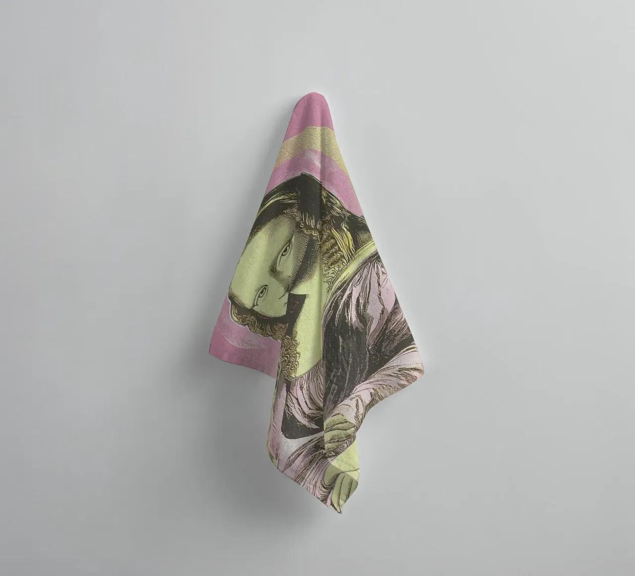 Mona Lisa, Riso pink asciugamano da bagno da Carinaprint