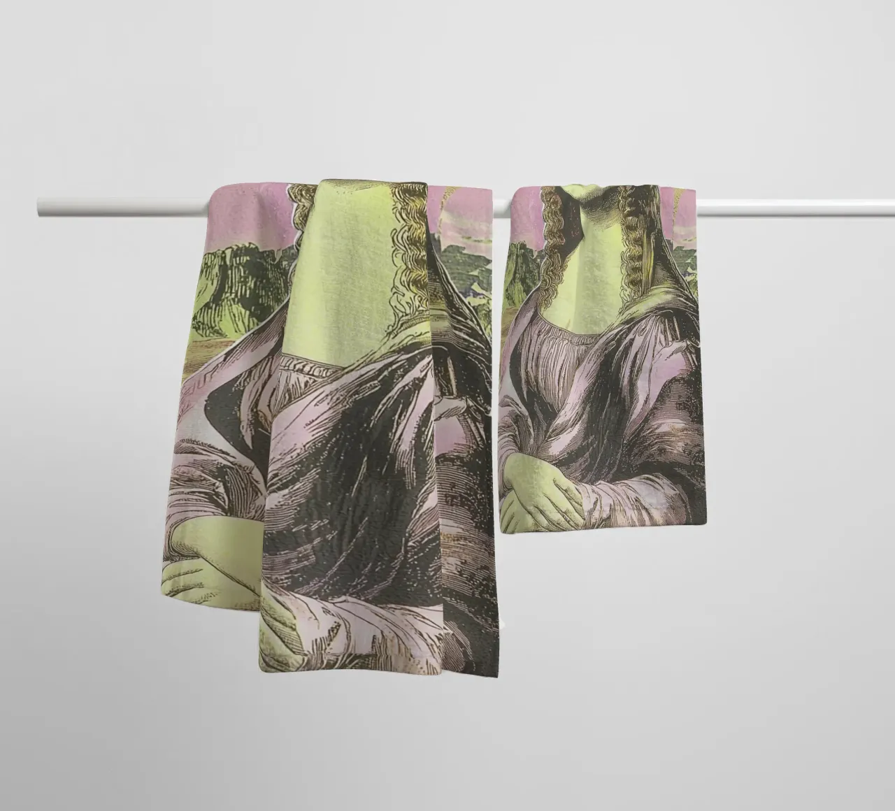Mona Lisa, Riso pink asciugamano da bagno da Carinaprint