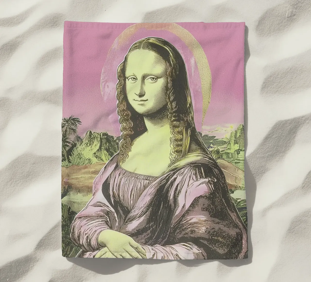 Mona Lisa, Riso pink telo mare da Carinaprint