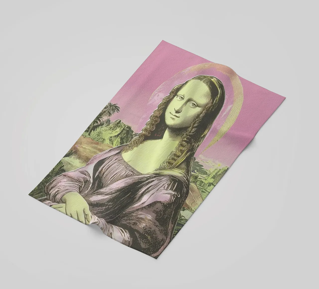 Mona Lisa, Riso pink telo mare da Carinaprint