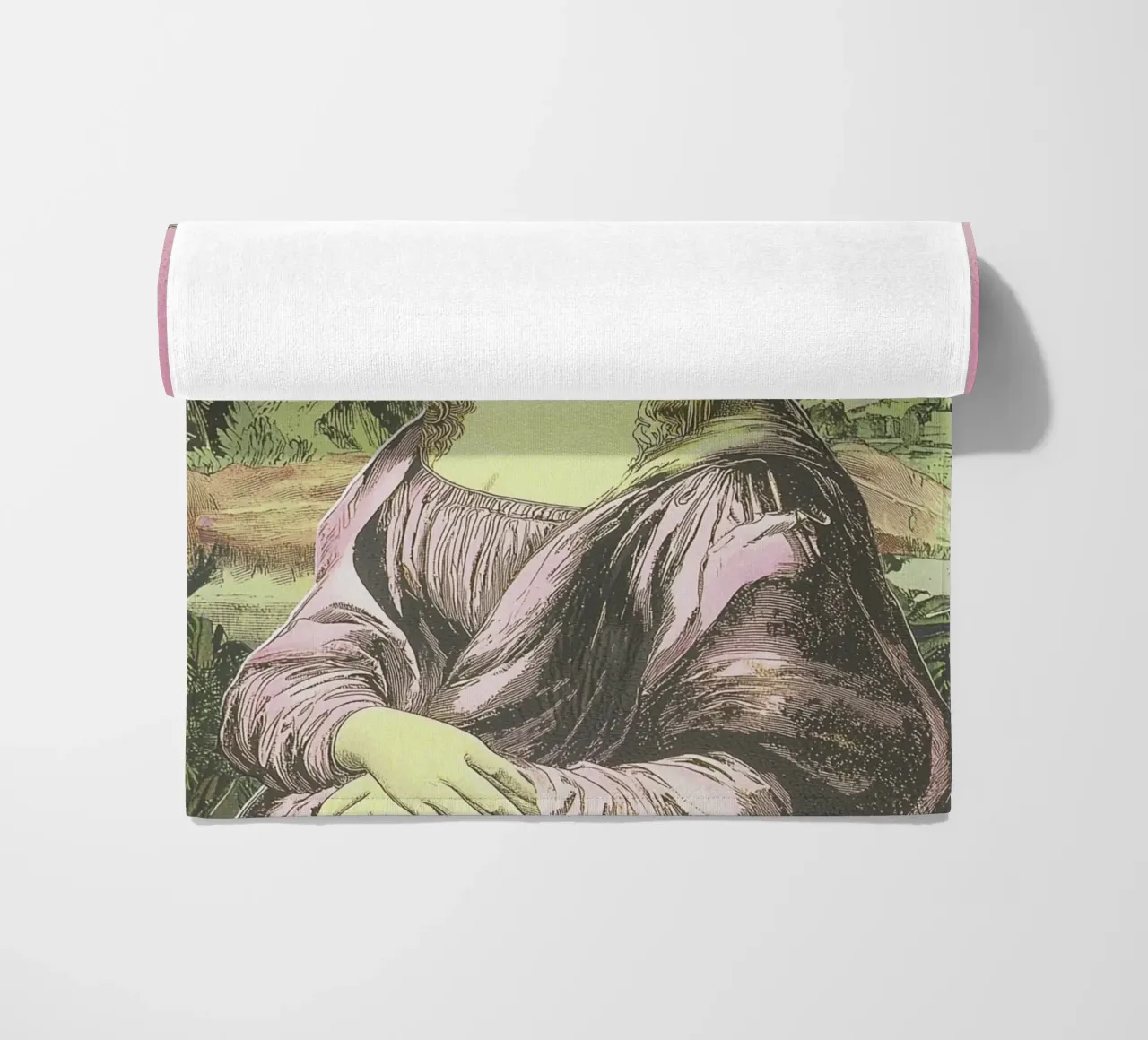 Mona Lisa, Riso pink telo mare da Carinaprint