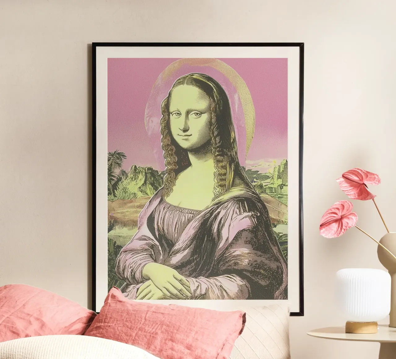 Mona Lisa, Pink Rice poster da Carinaprint