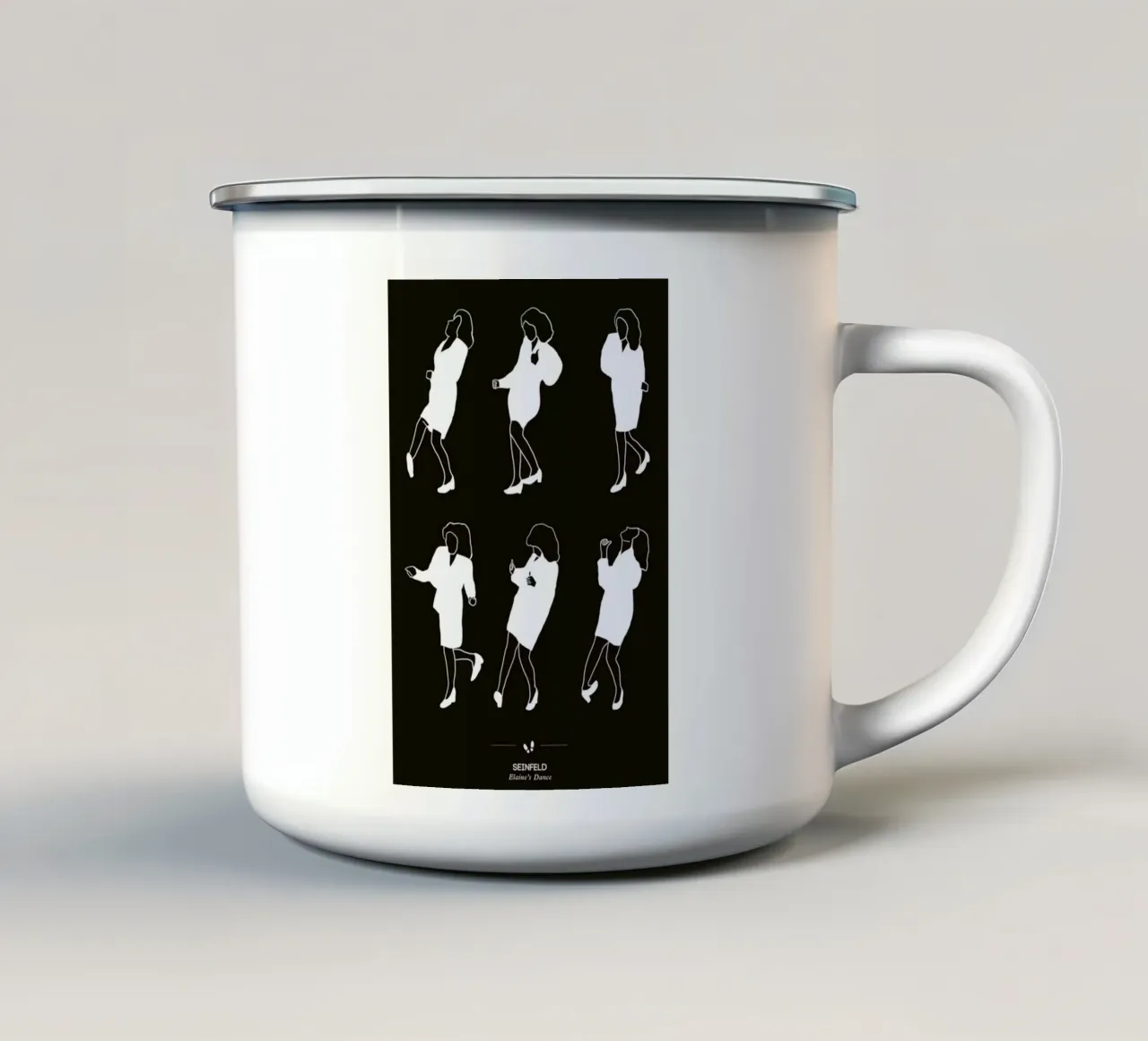 Seinfeld - Elaine's Dance tazza in smalto da Niege Borges