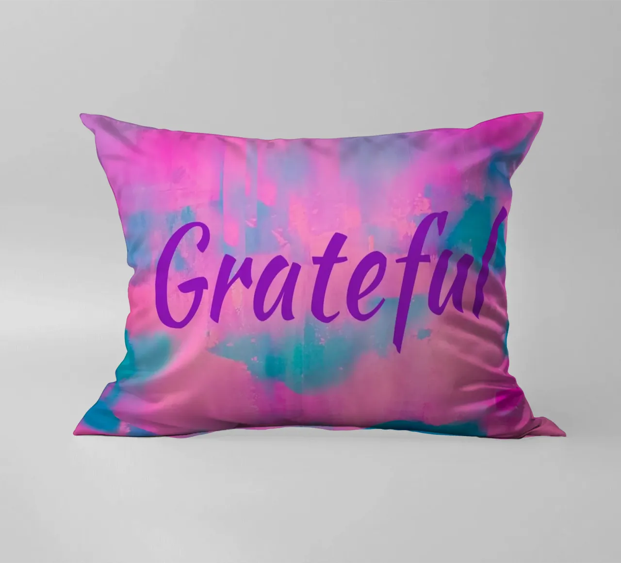 'Grateful' Vibrant Abstract Print decorative cushion by FABOArt