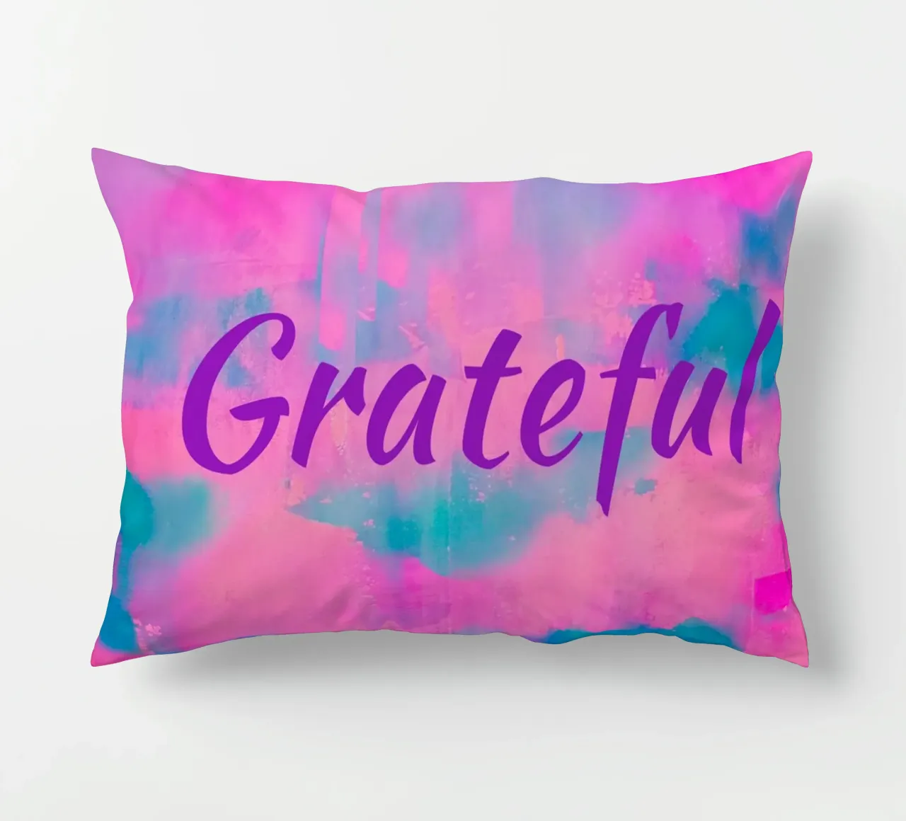 'Grateful' Vibrant Abstract Print decorative cushion by FABOArt