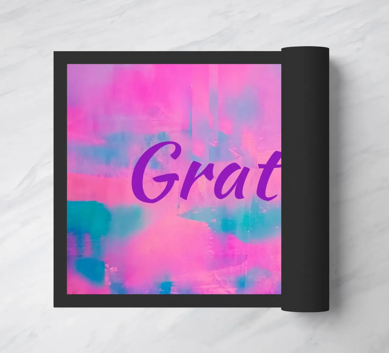 'Grateful' Vibrant Abstract Print doormat by FABOArt