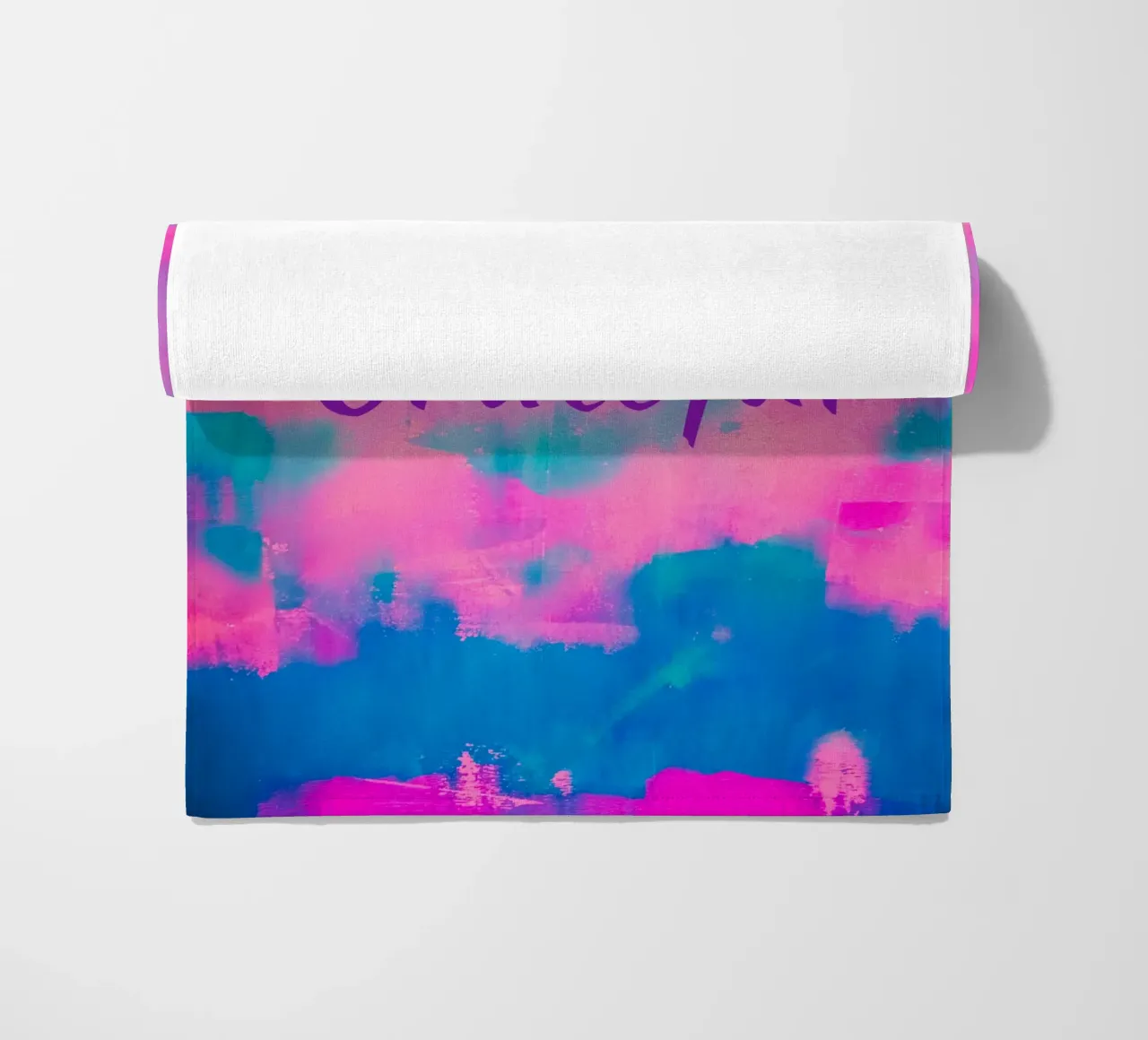 'Grateful' Levendige abstracte print strandhanddoek van FABOArt