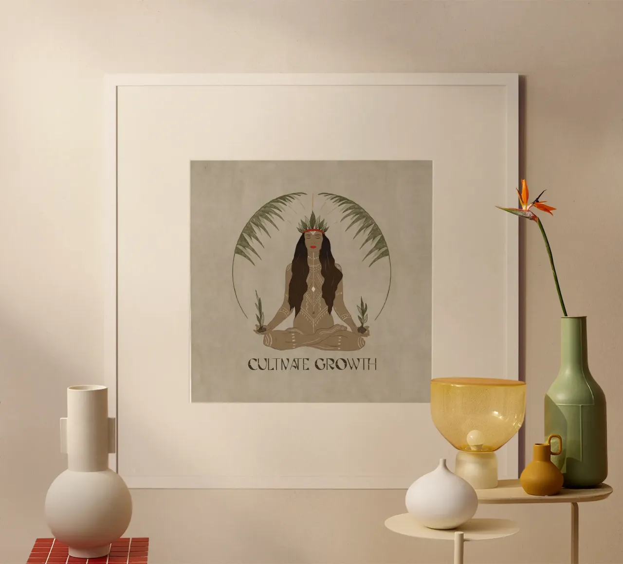 Coltivare la crescita - Meditazione rituale tribale Boho sulle piante poster da This Wild Soul - Illustration