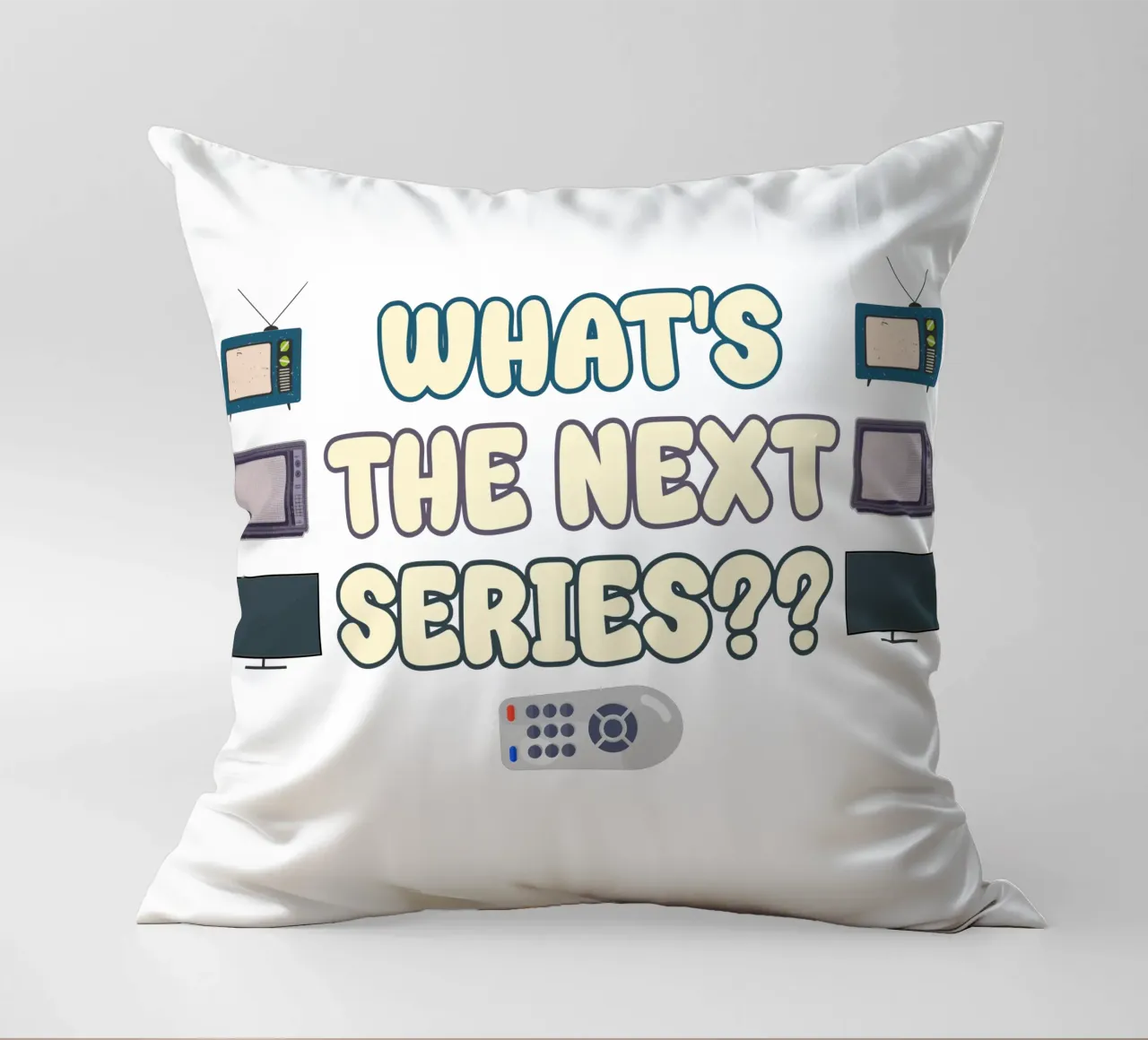 Amanti di serie e programmi televisivi Divertente design di testo retrò cuscino da sillyindustries