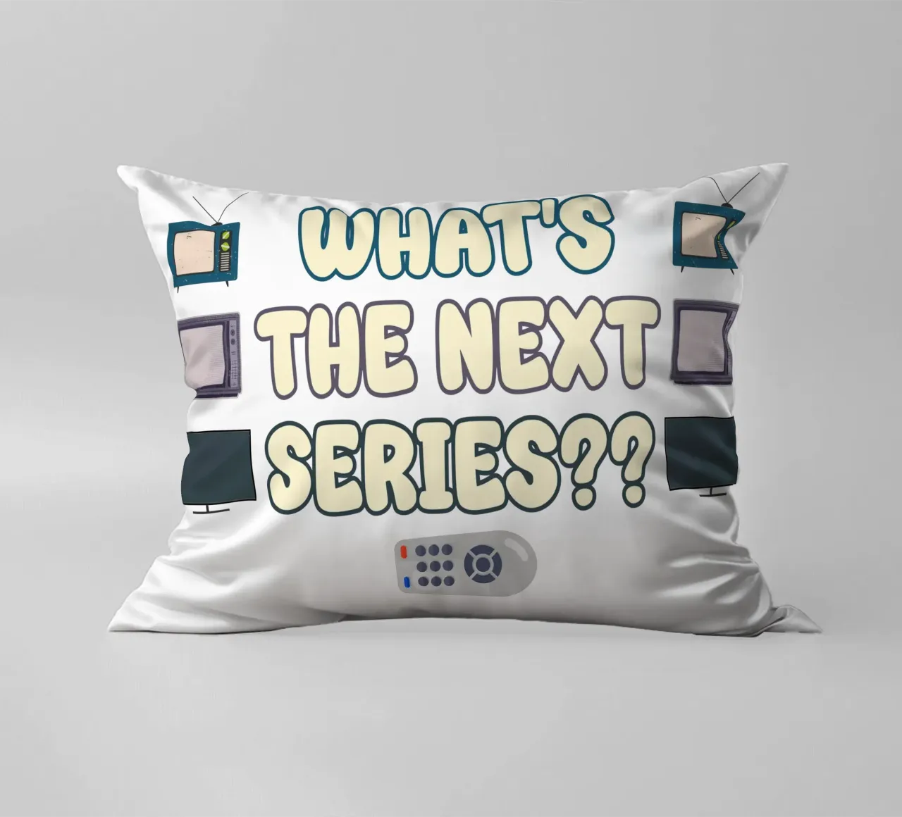Amanti di serie e programmi televisivi Divertente design di testo retrò cuscino da sillyindustries