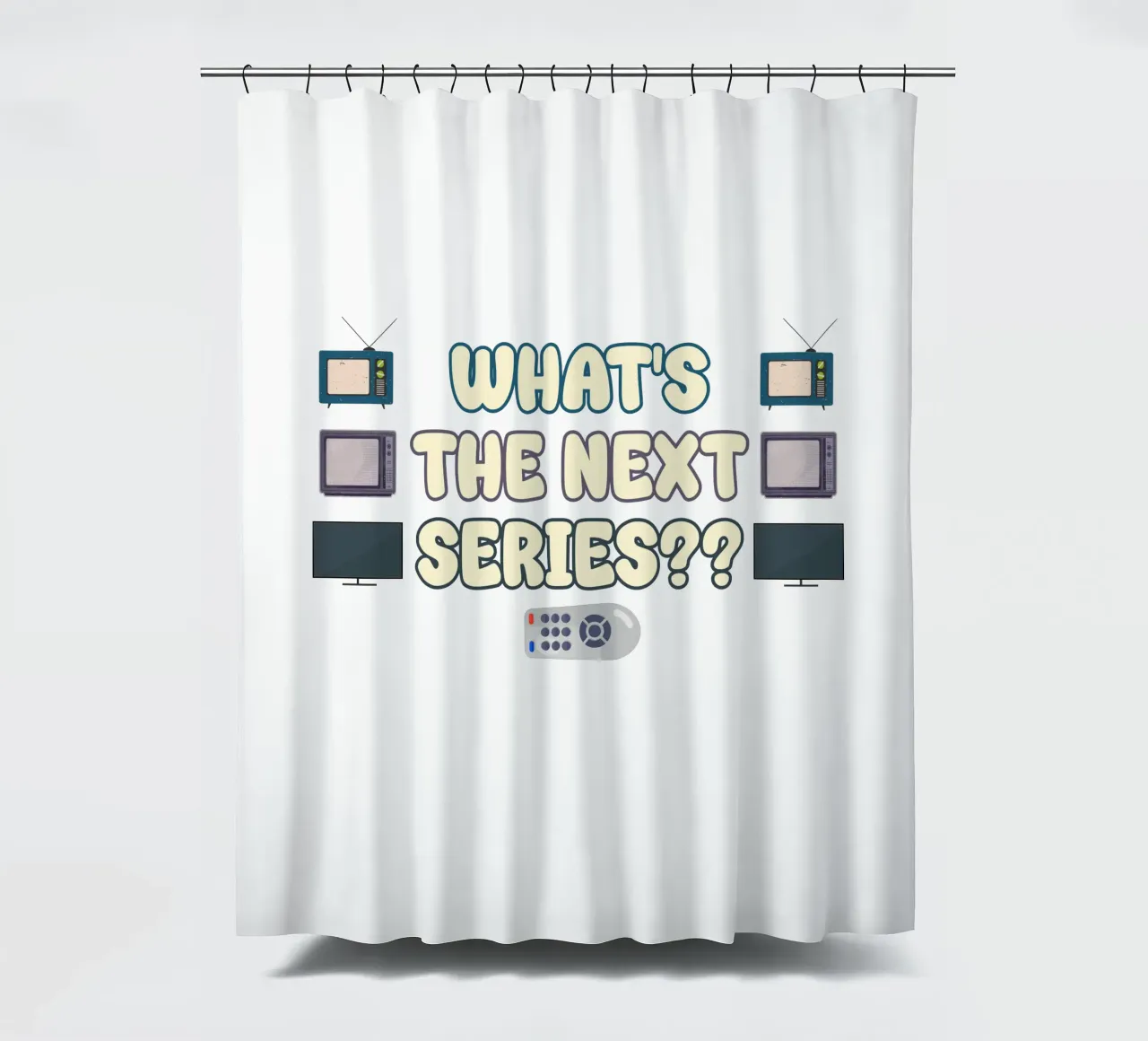 Amanti di serie e programmi televisivi Divertente design di testo retrò tenda da doccia da sillyindustries