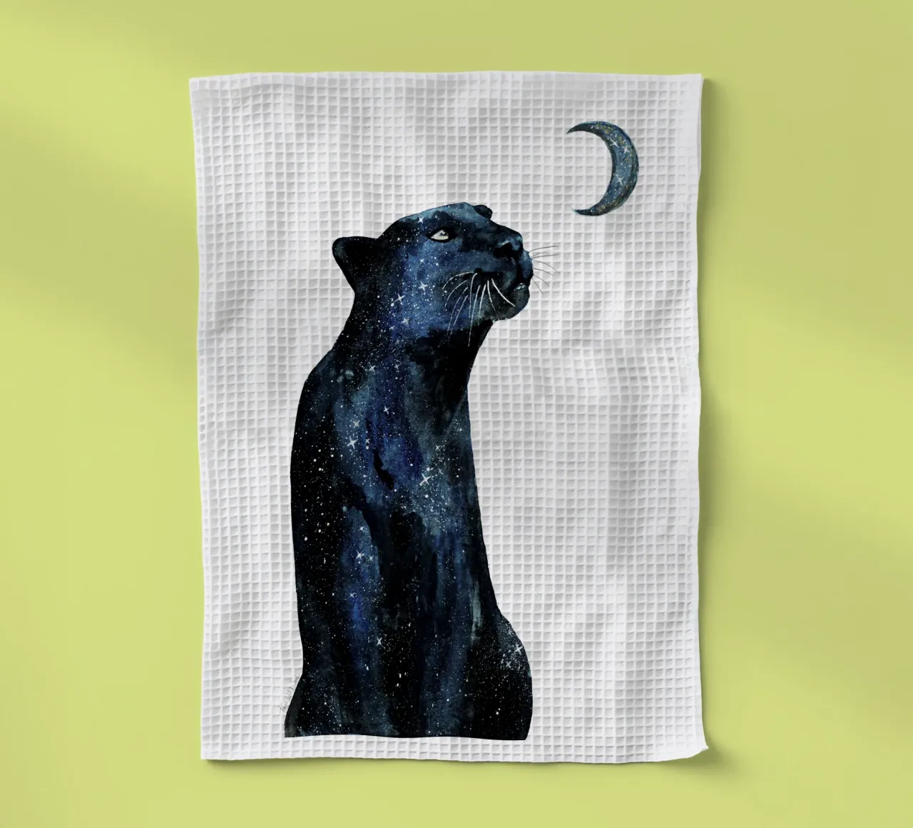 La Luna chiama l'Universo Galattico Magico Giaguaro Nero canovaccio da cucina da This Wild Soul - Illustration