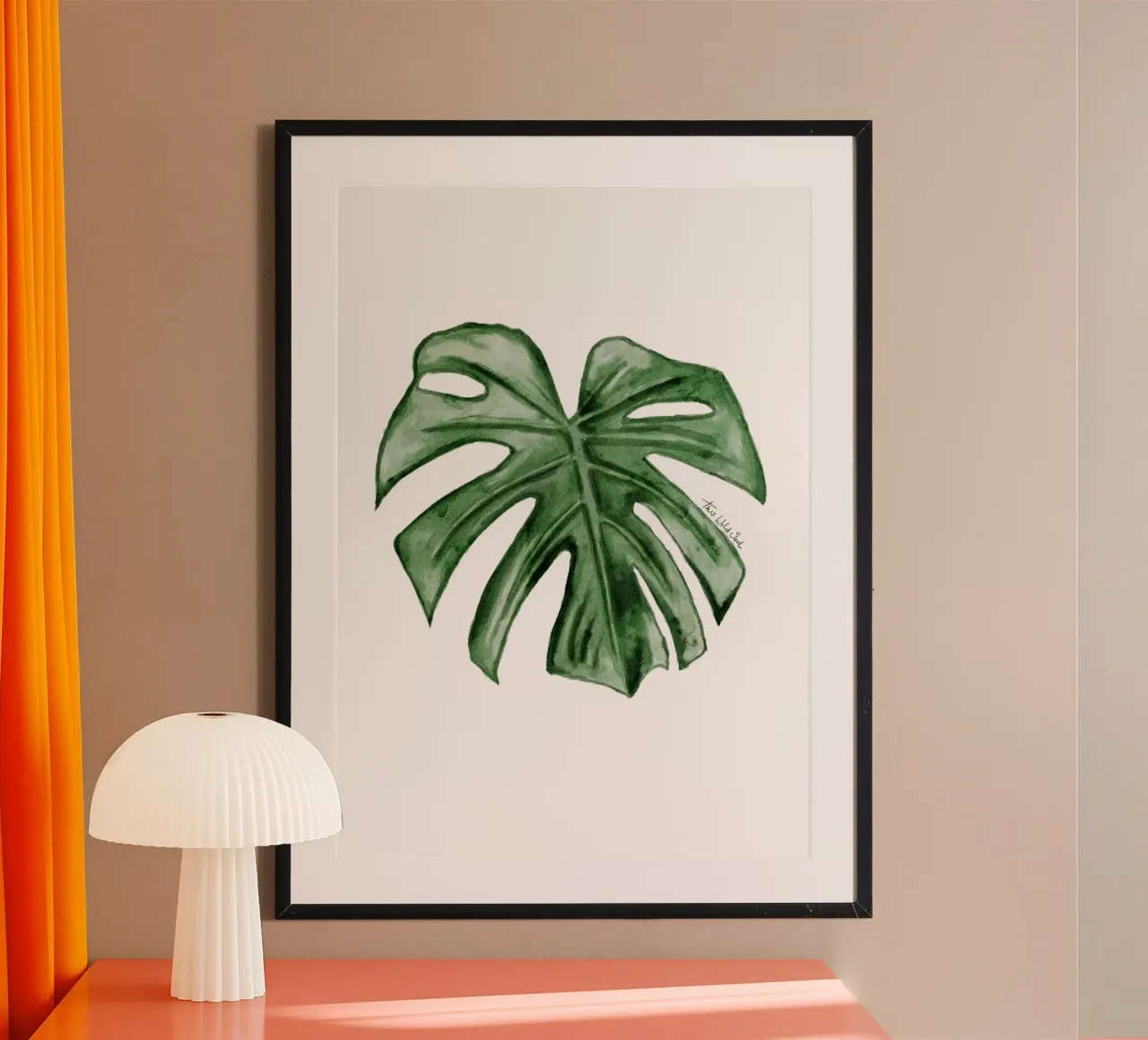 Monstera Formaggio Pianta Fogliame Illustrazione ad acquerello poster con telaio in plastica da This Wild Soul - Illustration