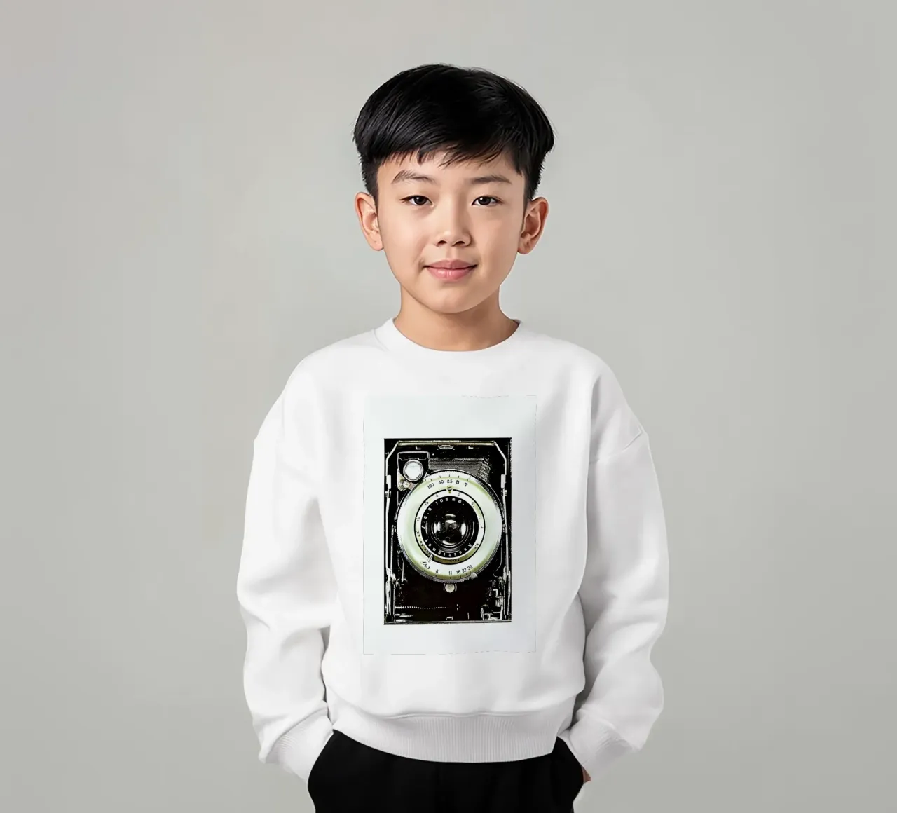 Smile vintage camera felpa bambino da Rococco LA