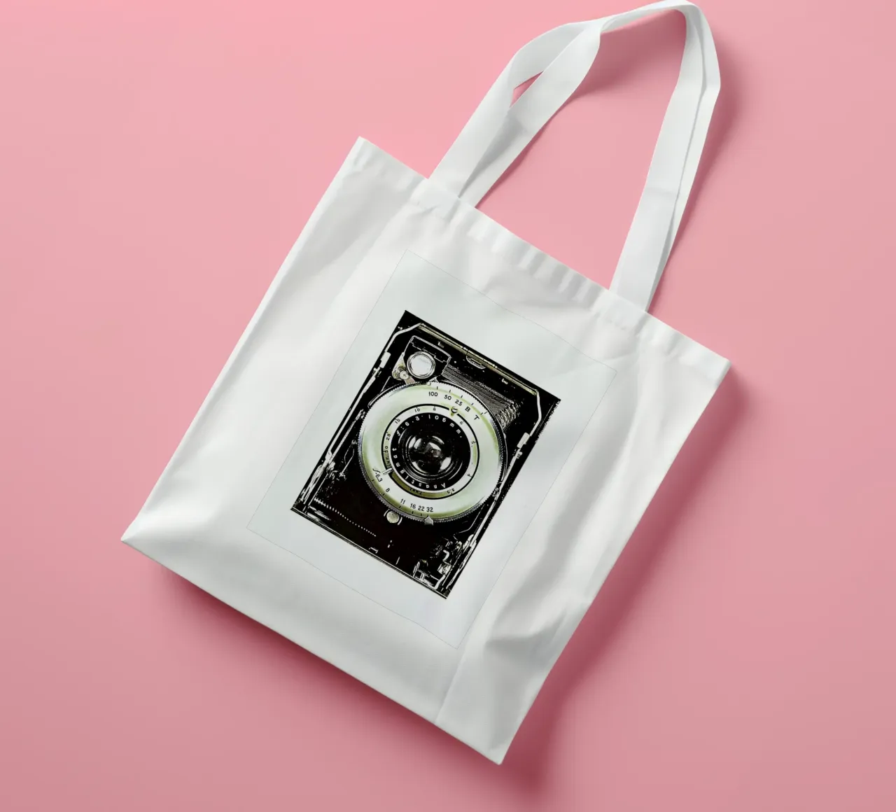 Smile vintage camera borsa in juta da Rococco LA