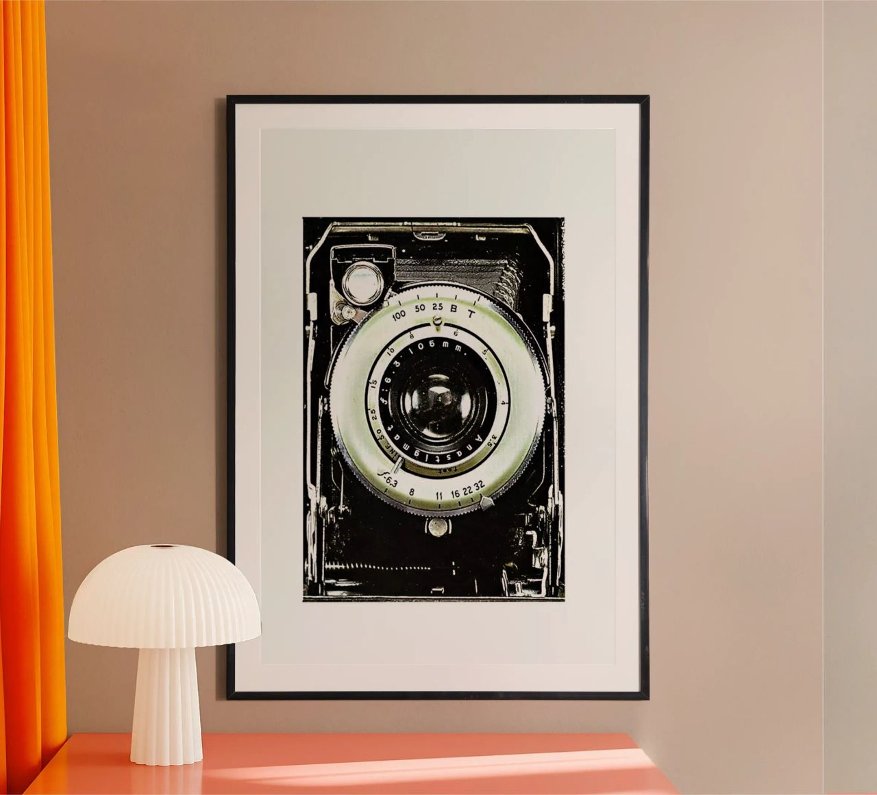 Smile vintage camera poster with plastic frame by Rococco LA
