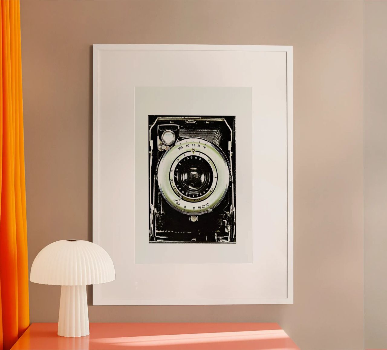 Smile vintage camera poster with plastic frame by Rococco LA