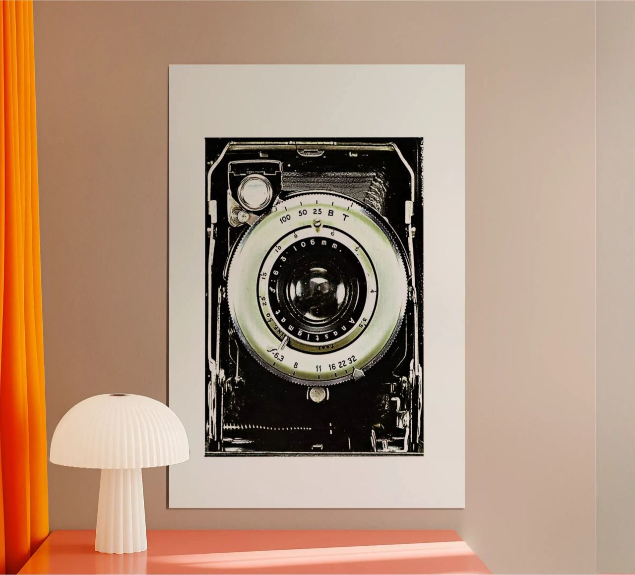 Smile vintage camera poster with plastic frame by Rococco LA
