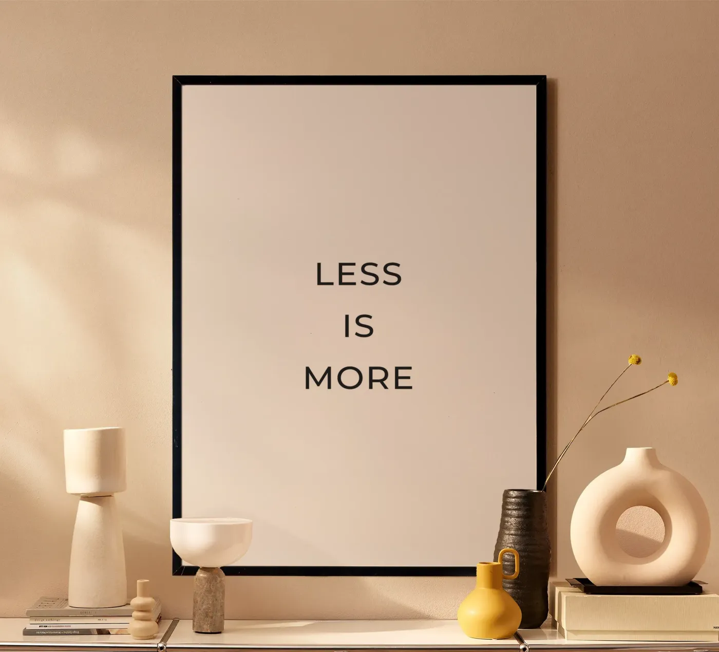 Less is more quote poster by Paigaam Studio