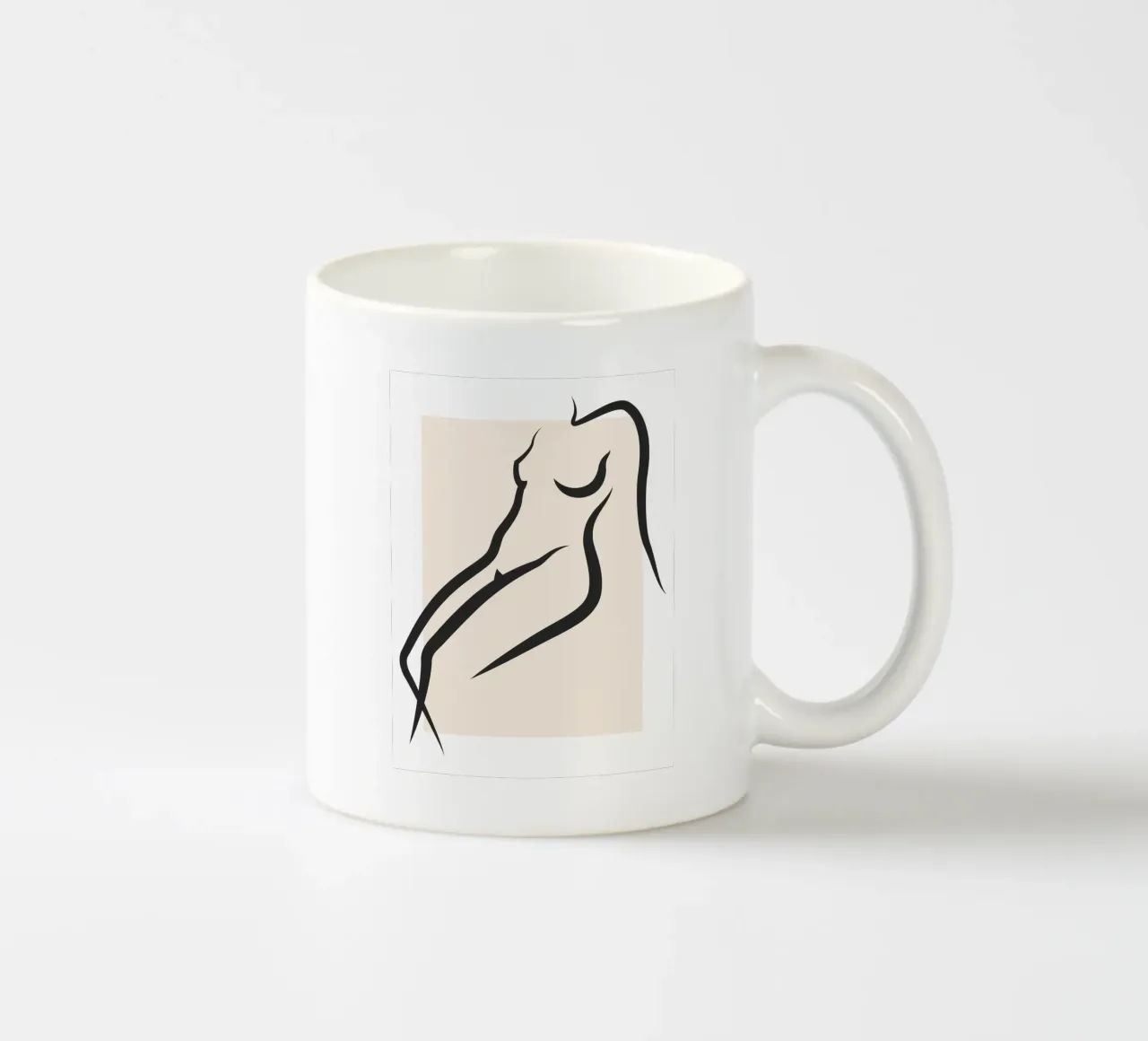 Quadrato pastello - Nudo nelle linee tazza in ceramica da Addillum