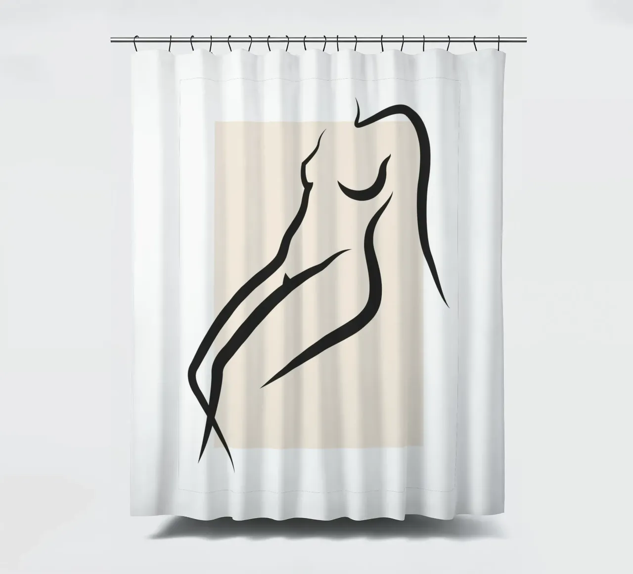Pastel Square - Nude in Lines shower curtain by Addillum