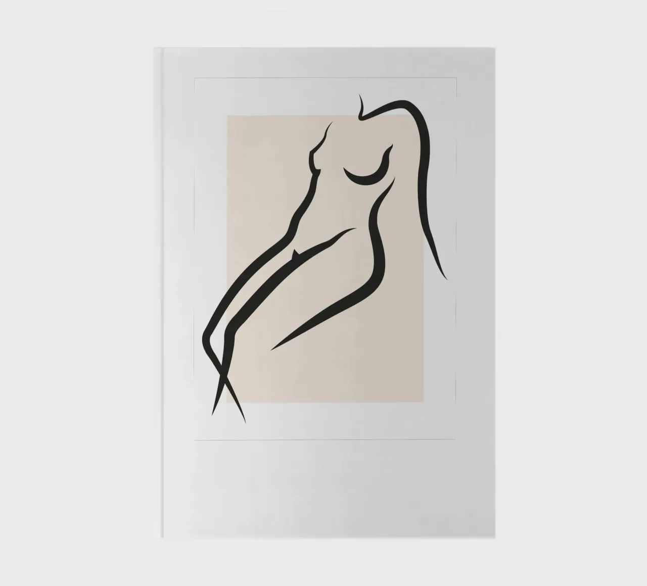 Pastel Square - Nude in Lines notebook by Addillum