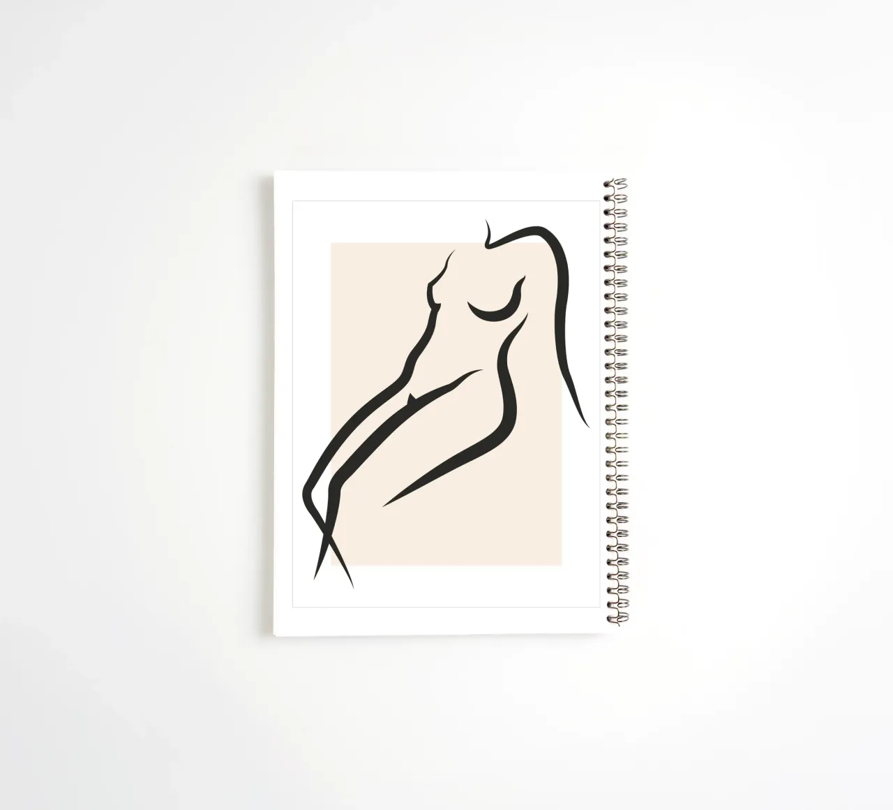 Pastel Square - Nude in Lines spiral notebook by Addillum