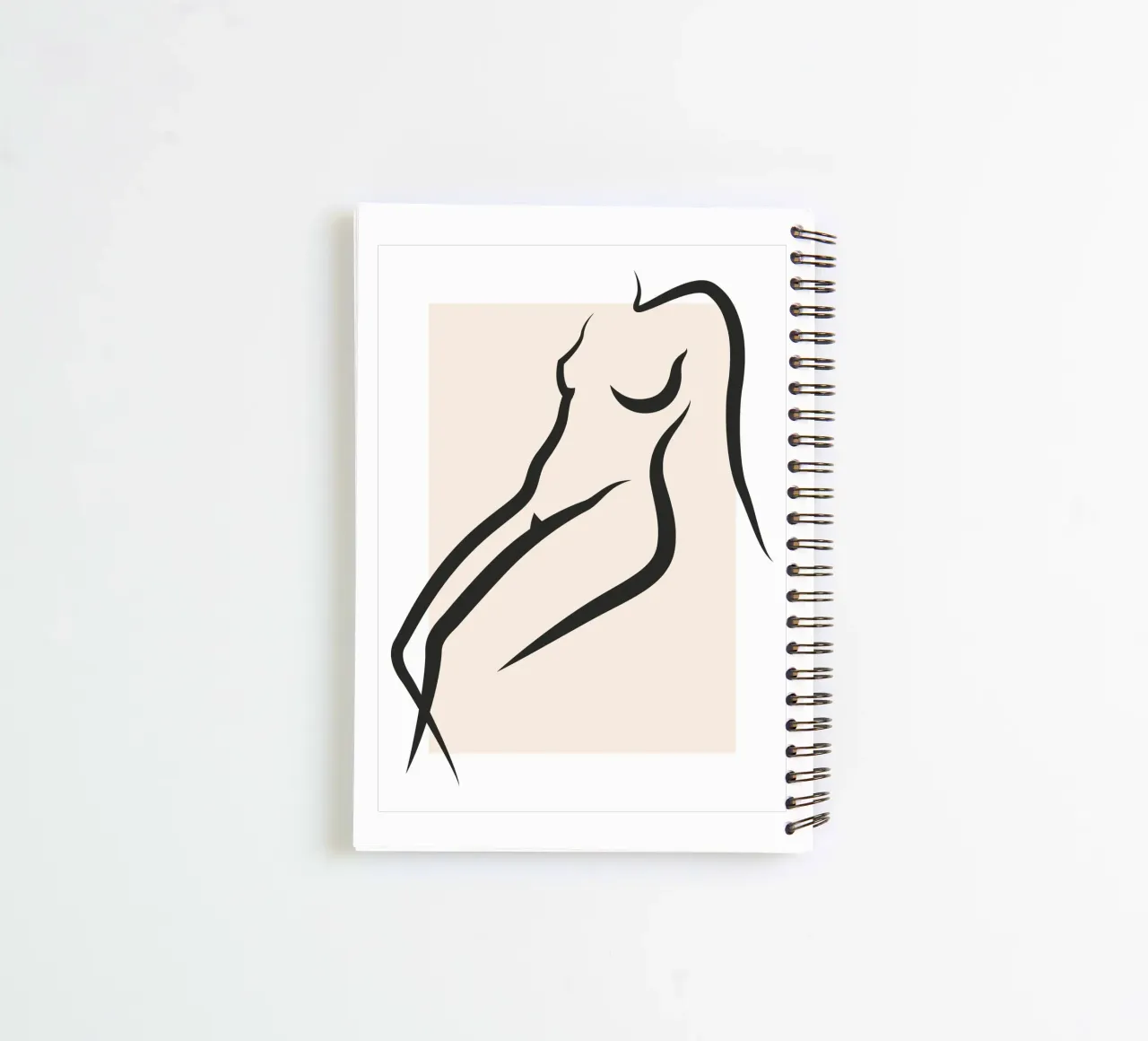 Pastel Square - Nude in Lines spiral notebook by Addillum
