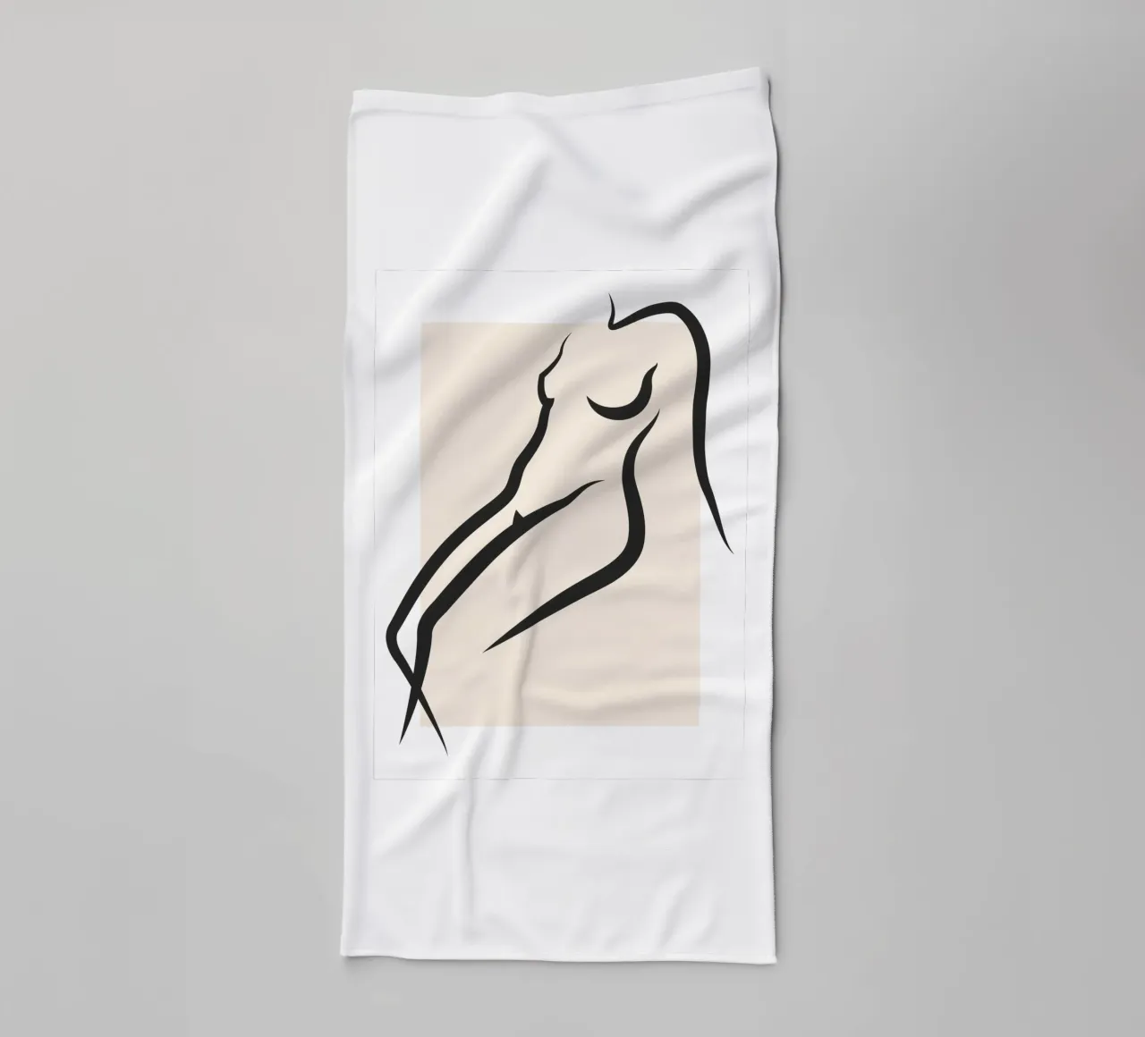 Pastel Square - Nude in Lines towel by Addillum