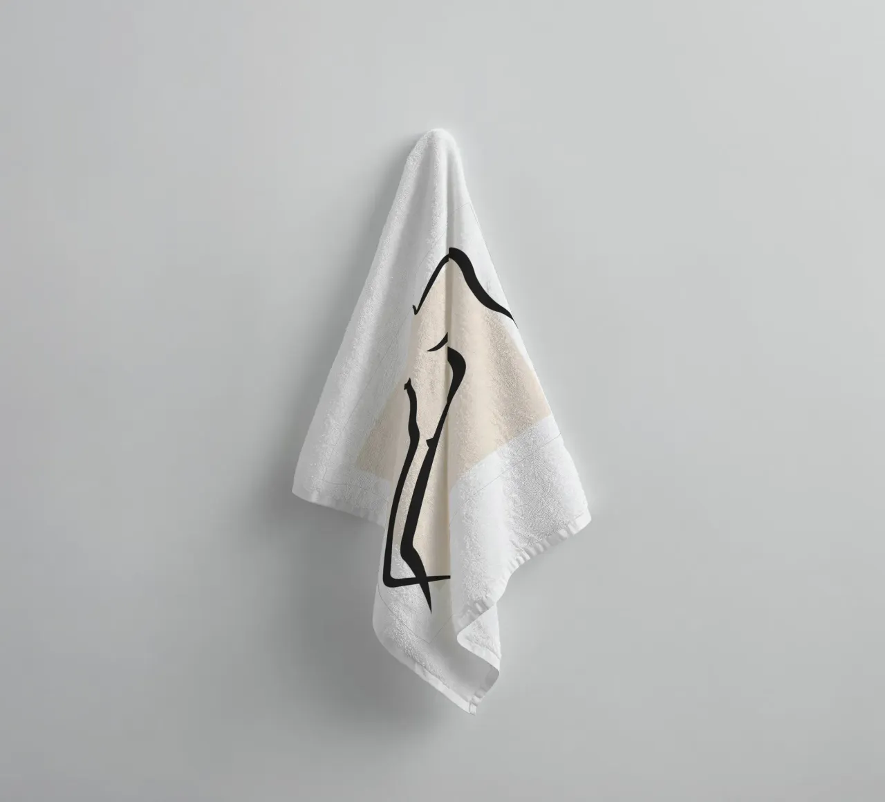 Pastel Square - Nude in Lines towel by Addillum