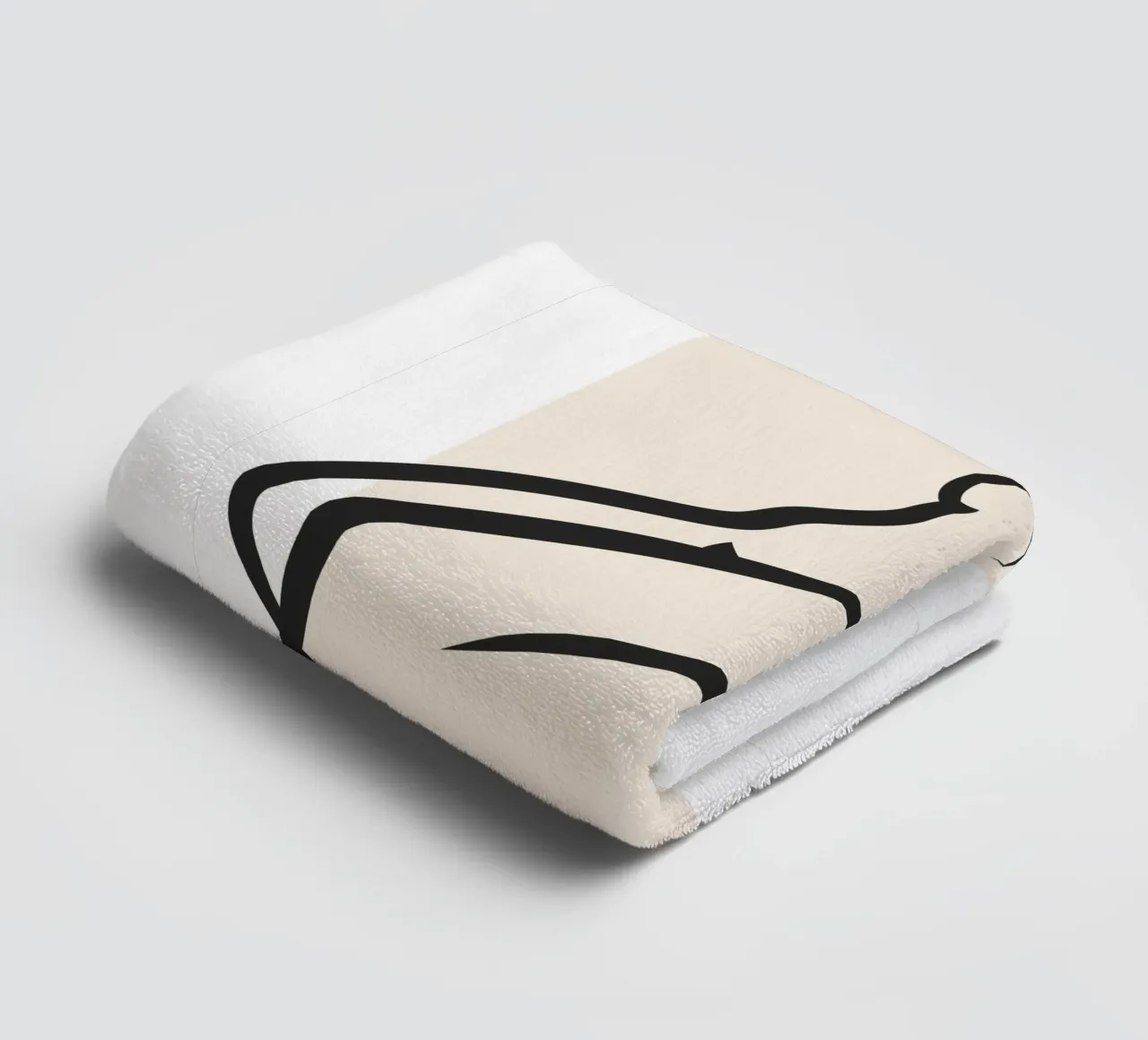 Pastel Square - Nude in Lines towel by Addillum
