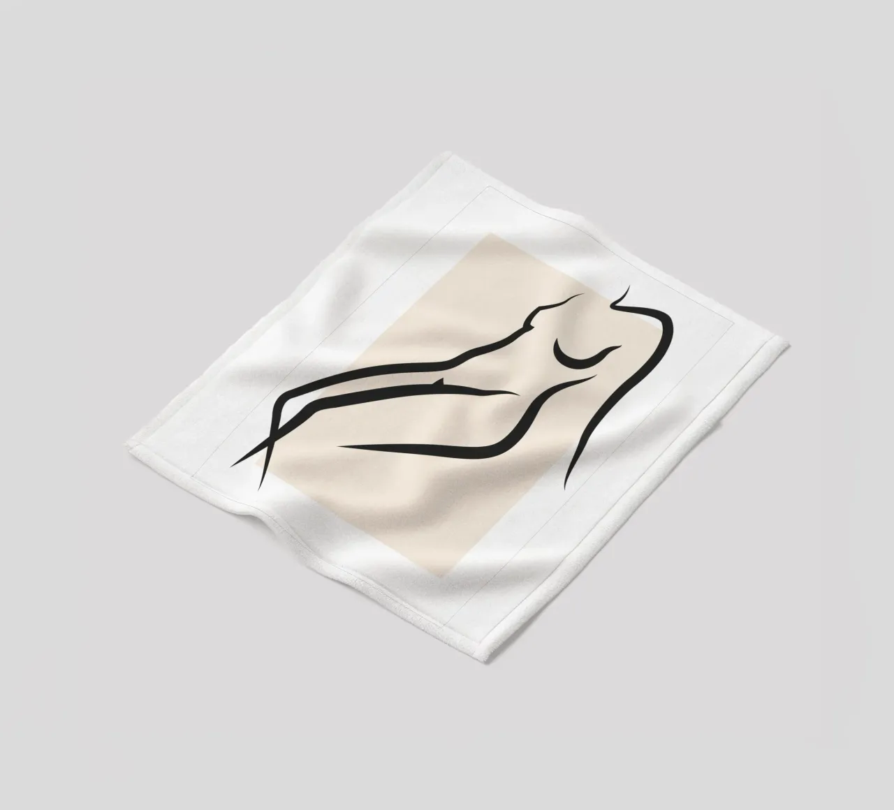 Pastel Square - Nude in Lines fleece blanket by Addillum