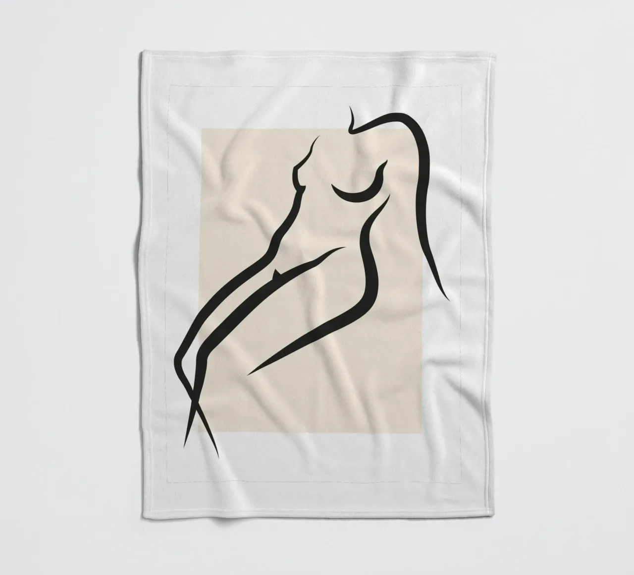 Pastel Square - Nude in Lines fleece blanket by Addillum