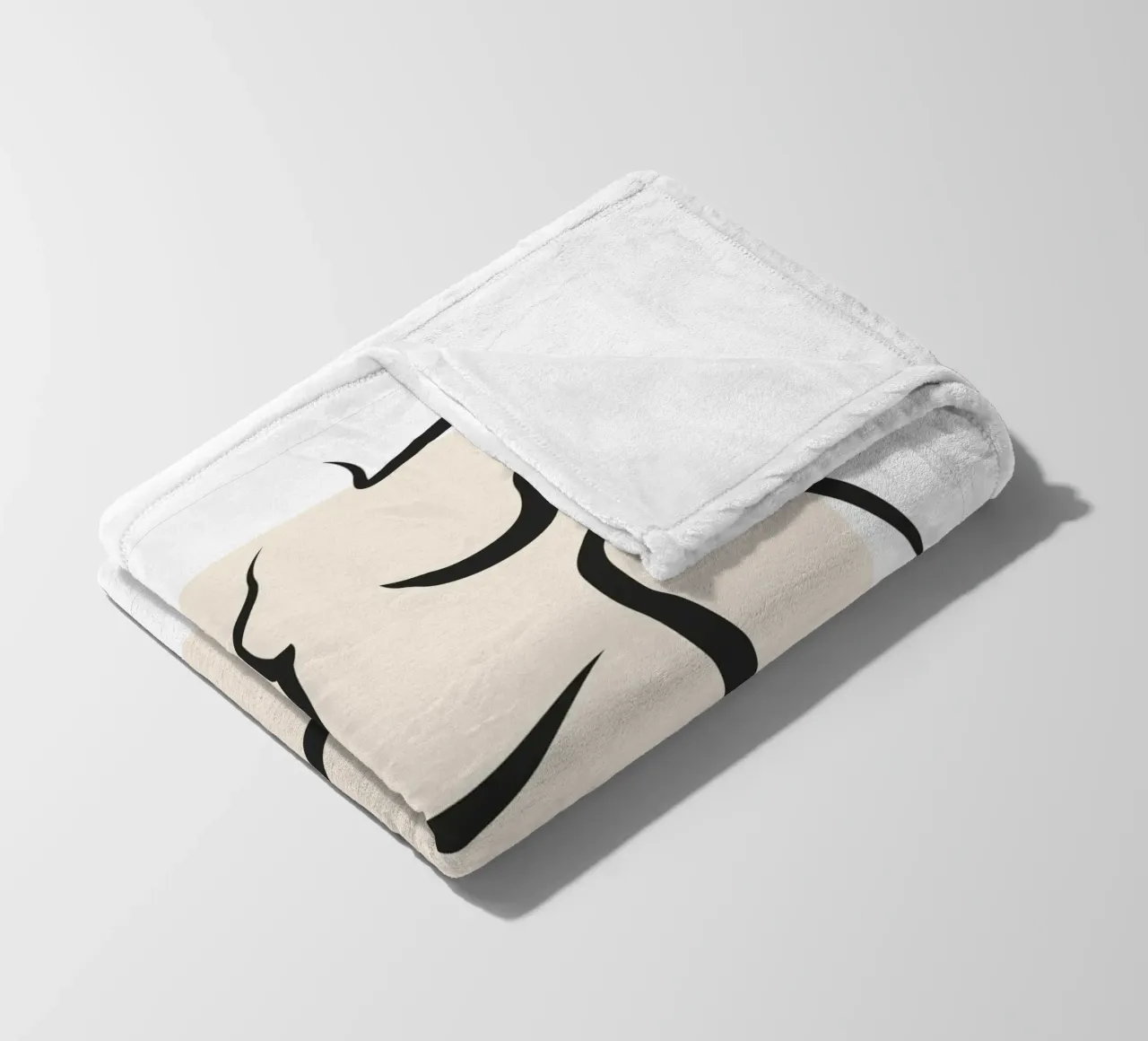 Pastel Square - Nude in Lines fleece blanket by Addillum