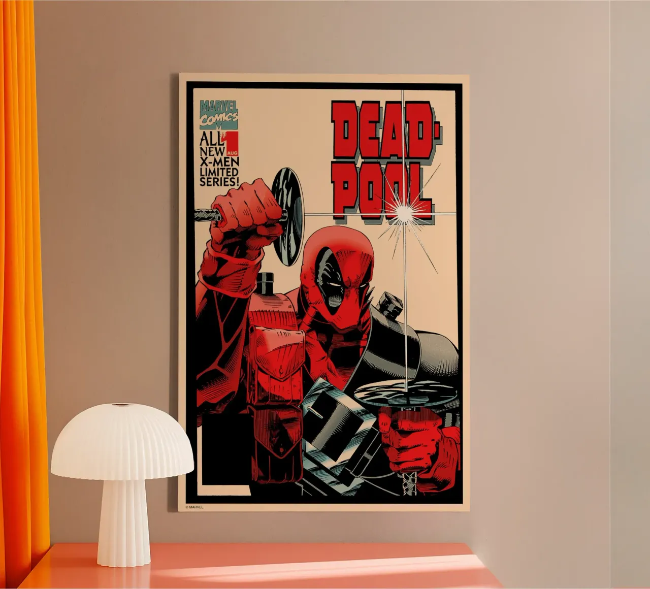 Deadpool – Meister der Klinge & Chaos canvas van MARVEL Designs by JUNIQE