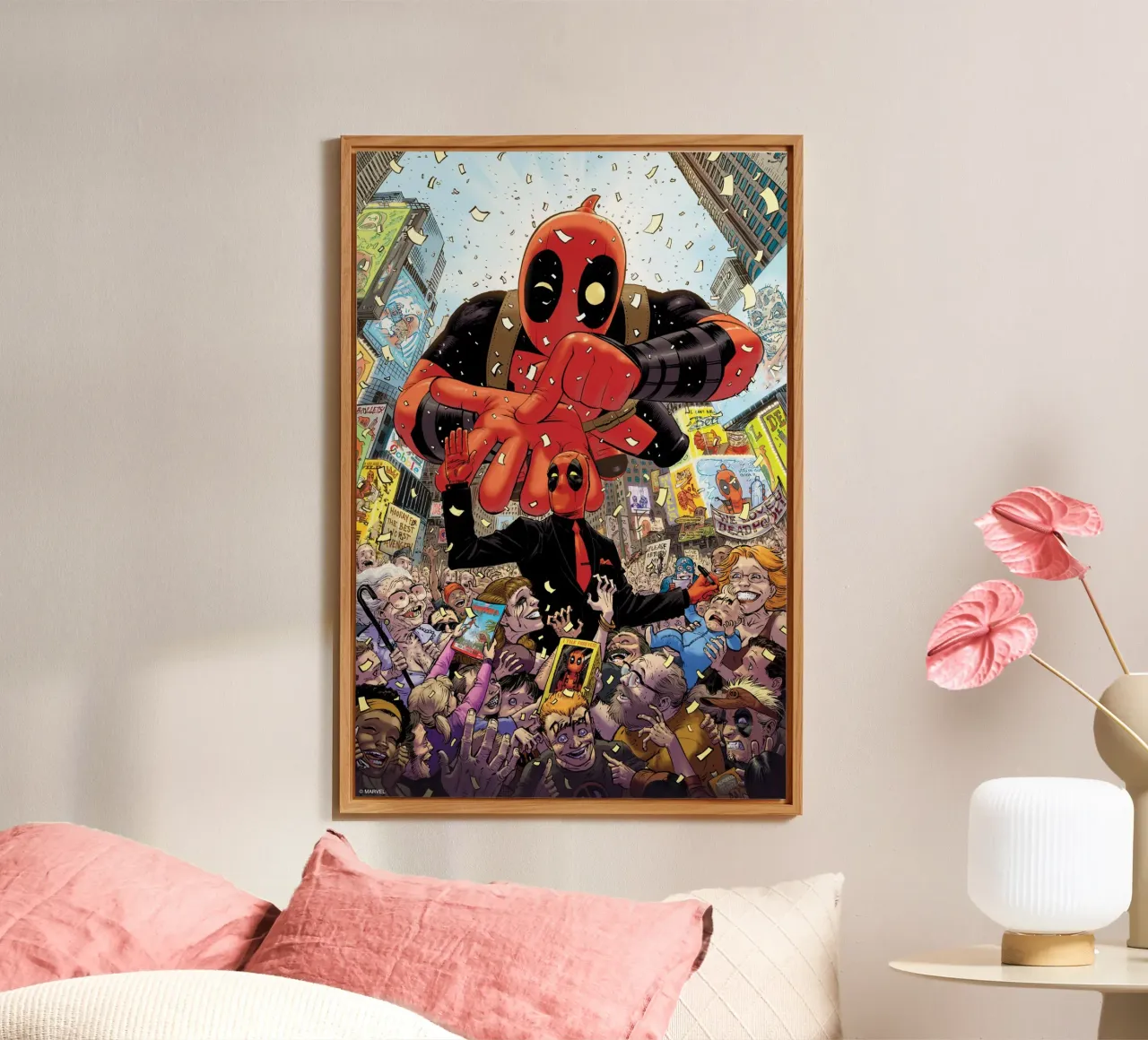 Deadpool – König der Massen alluminio dibond da MARVEL Designs by JUNIQE