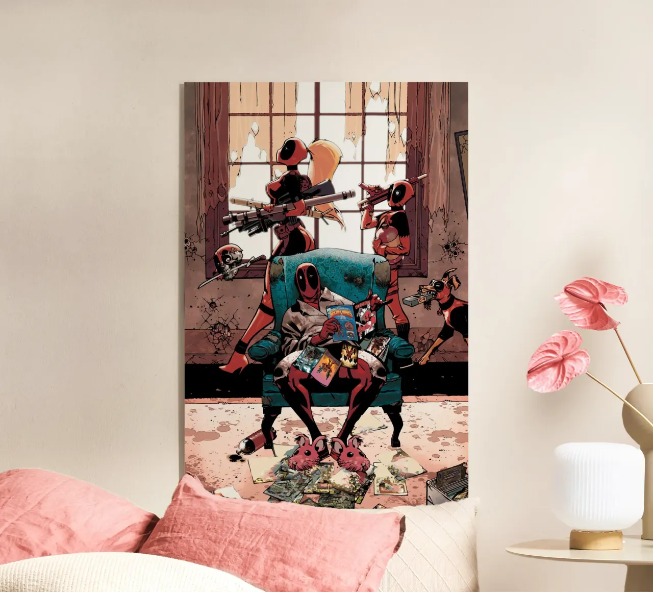 Deadpool - Ruhe im Chaos plexiglass da MARVEL Designs by JUNIQE