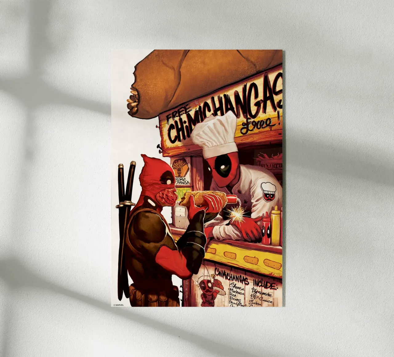Deadpool – Chimichangas plexiglass da MARVEL Designs by JUNIQE