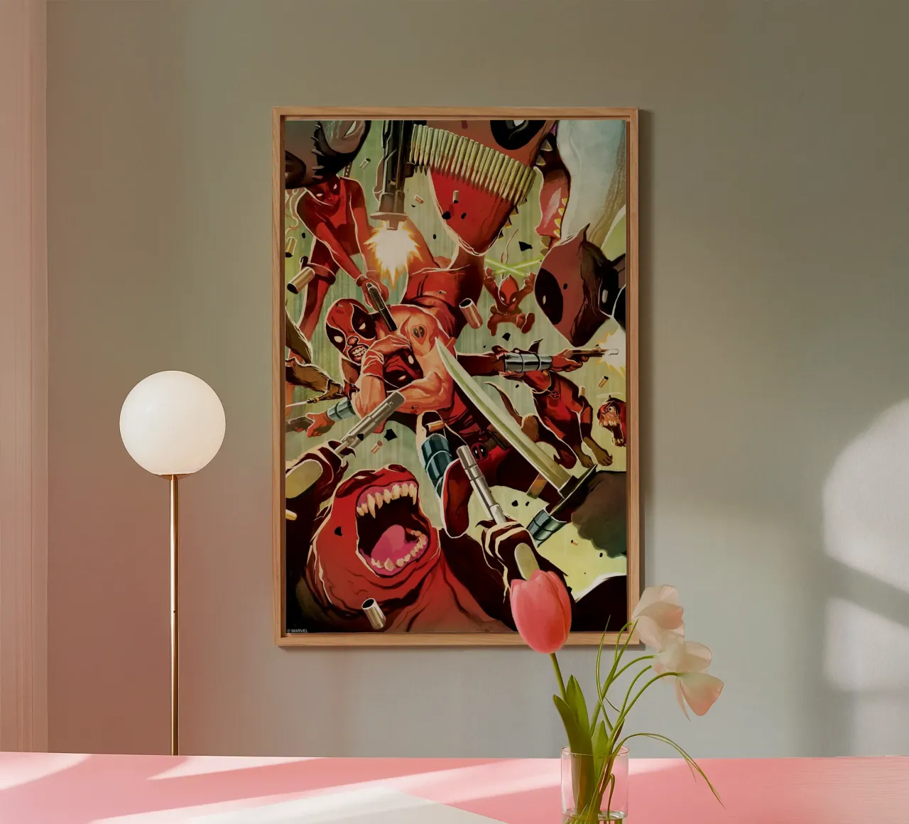 Deadpool – Pures Chaos alluminio dibond da MARVEL Designs by JUNIQE