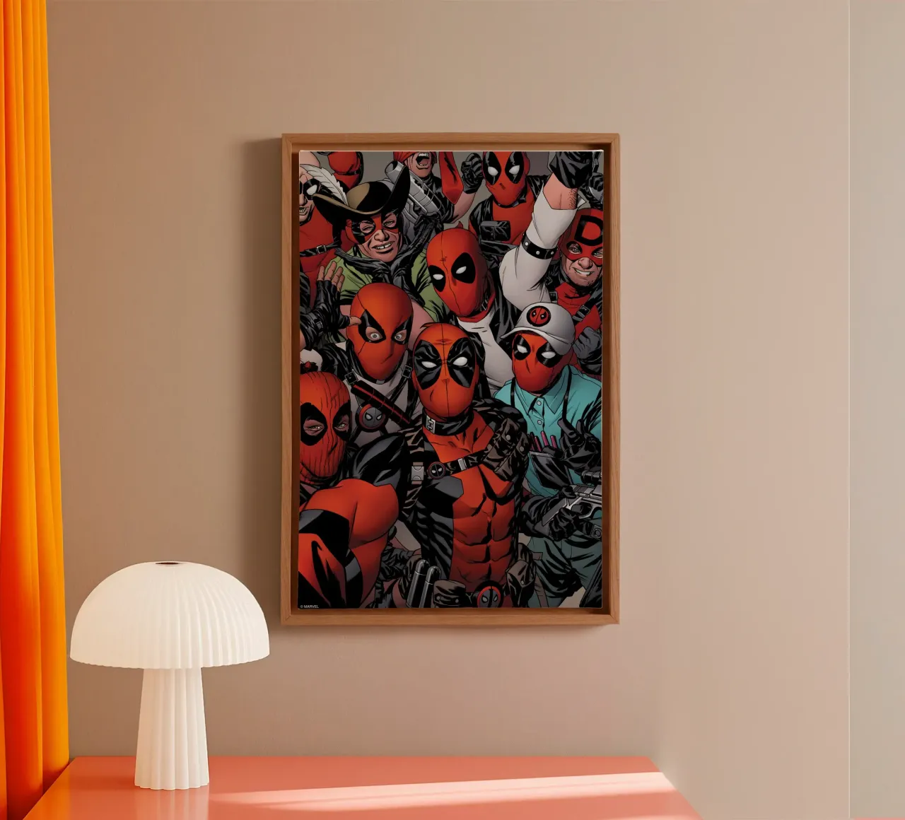 Deadpool-Versammlung tela con Cornice a cassetta da MARVEL Designs by JUNIQE