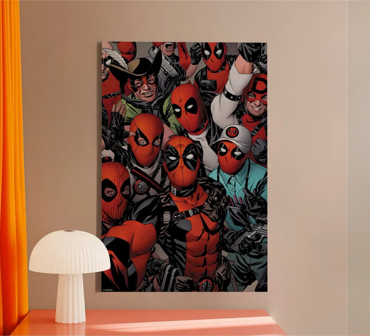 Deadpool-Versammlung tela con Cornice a cassetta da MARVEL Designs by JUNIQE